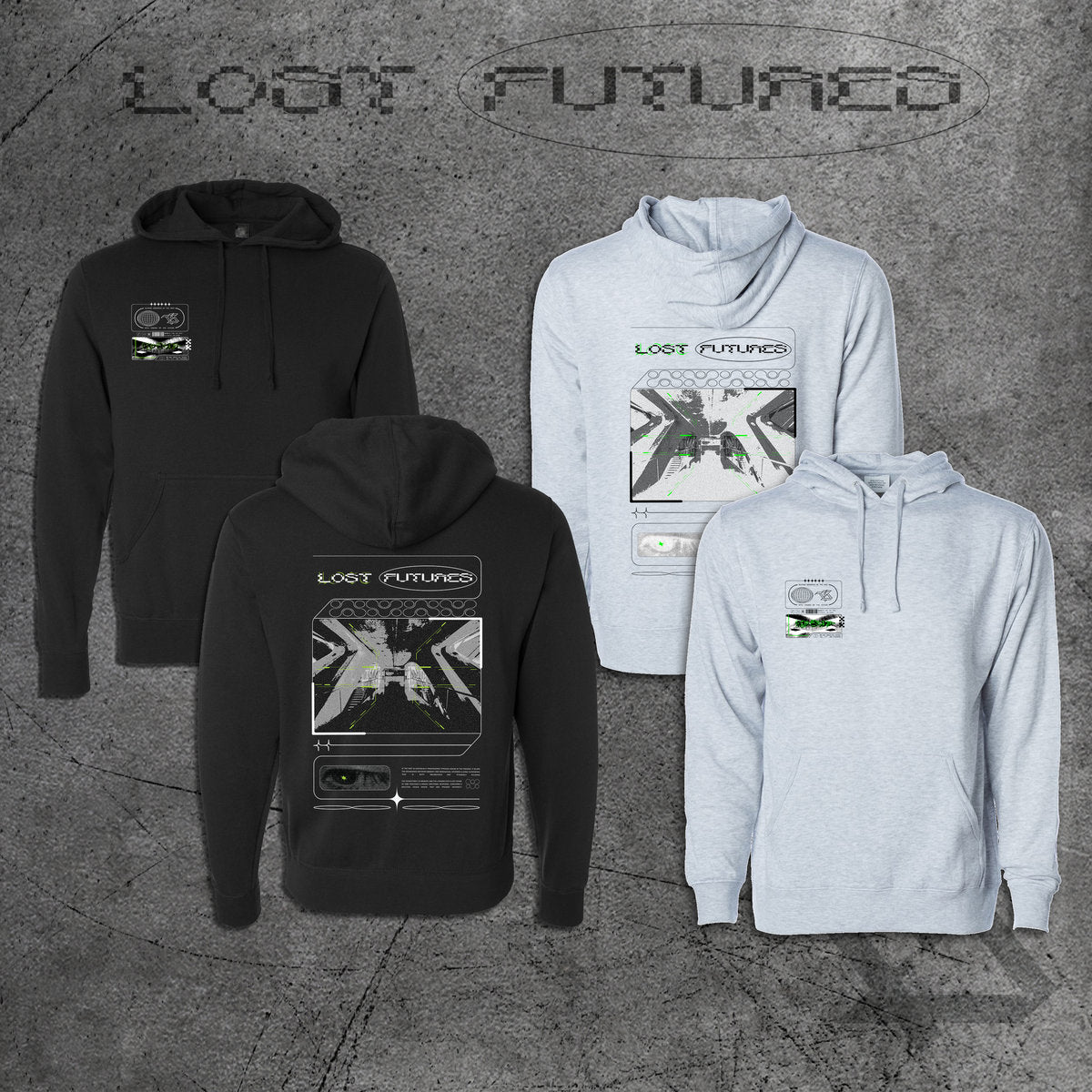 LOST FUTURES GREY HOODED SWEATSHIRT